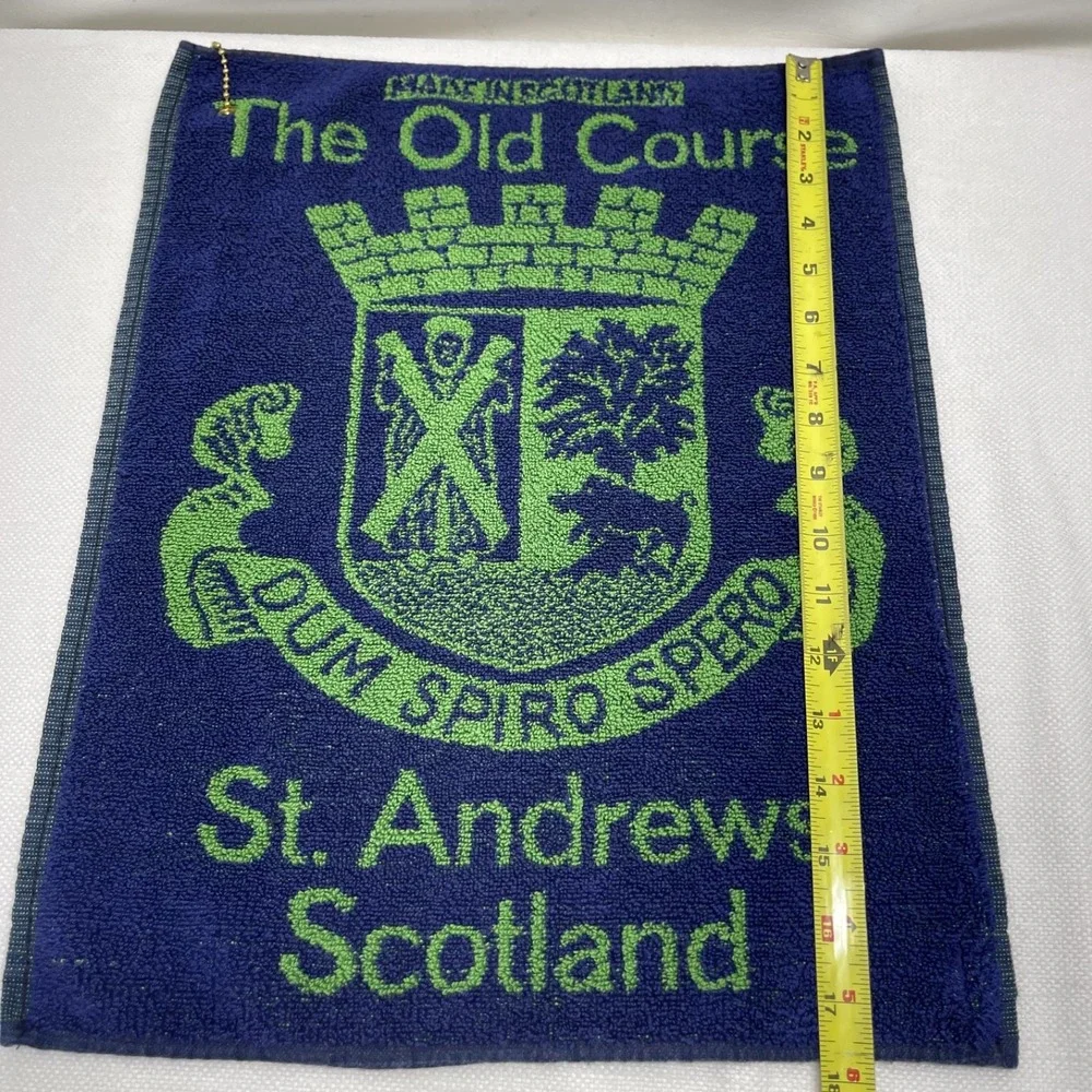 The Old Course St. Andrews Scotland Golf‎ Club Towel Bag Blue Green Vintage